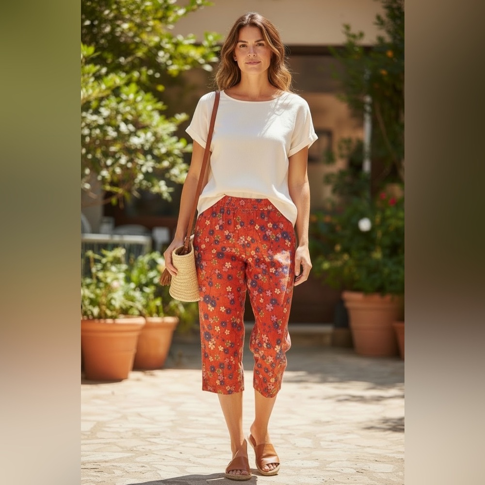 Free People Red Floral Print
Wide Leg Palazzo Pants